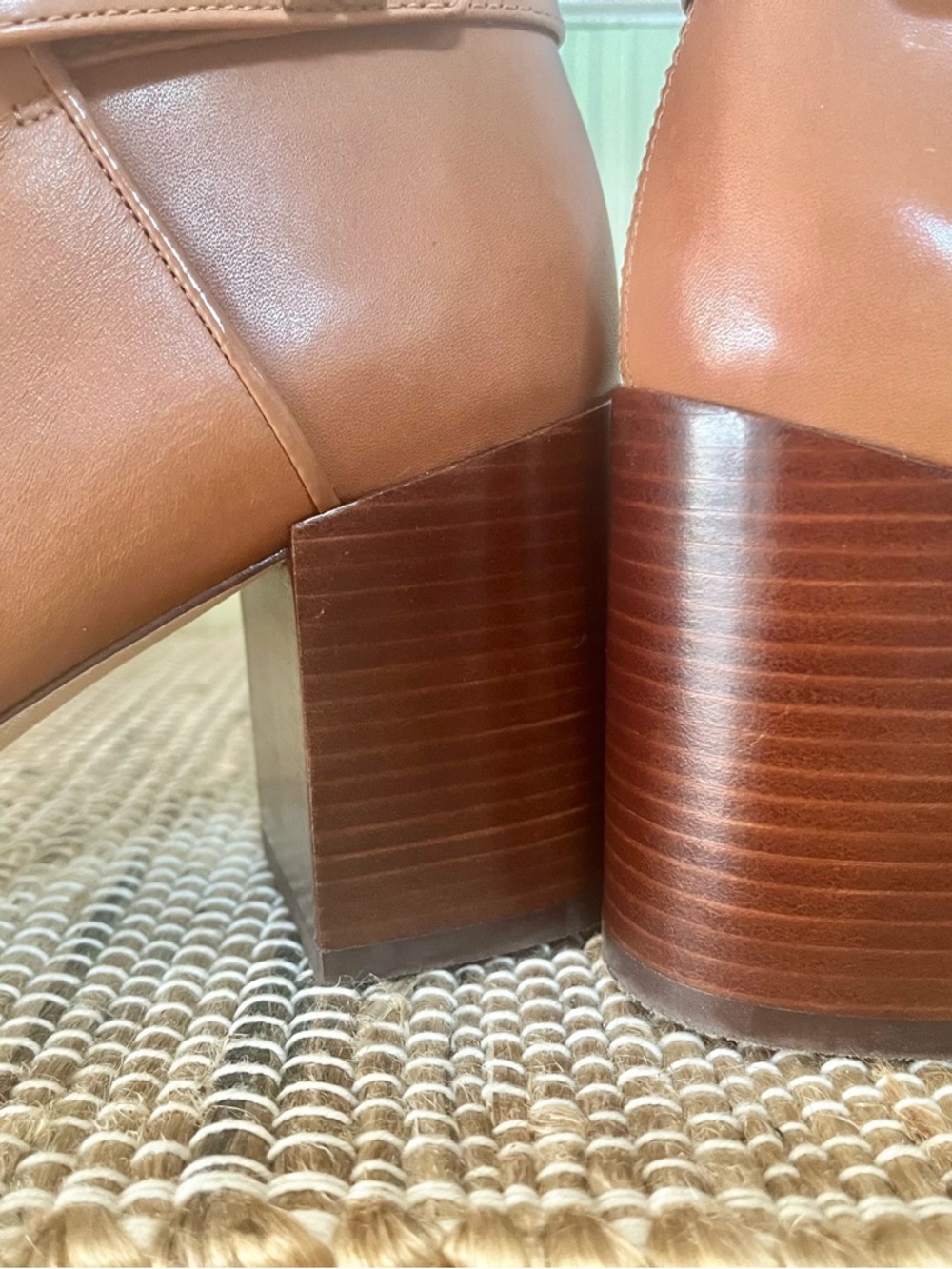 Tory Burch Tan Leather Ankle Boots with Gold Logo Accent - Picture 6 of 12